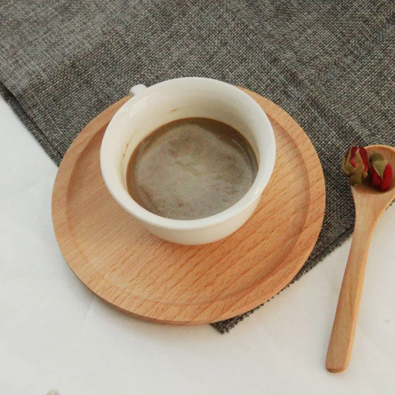 1 шт. японская деревянная круглая тарелка натуральные деревянные пирожные блюда