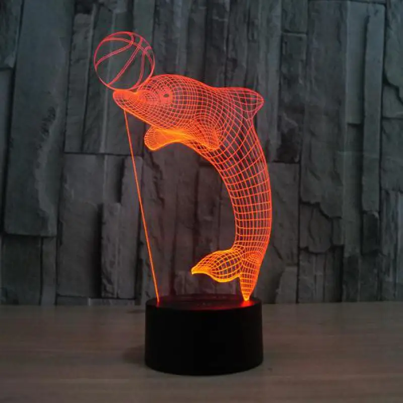 

Dolphins 3d Lamp Led Visual Touch 7 Colorful Gift Table Lamp Luminaria De Mesa 3d Light Fixtures Usb Led Night Light