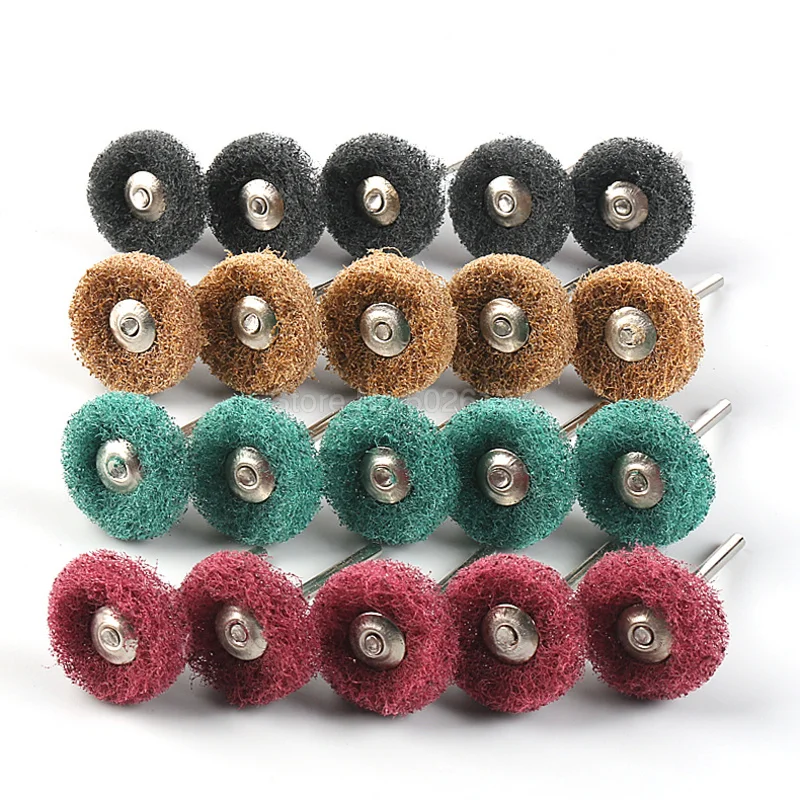 2 шт./лот мини щетка чистящая прокладка абразивные колеса нейлоновое волокно