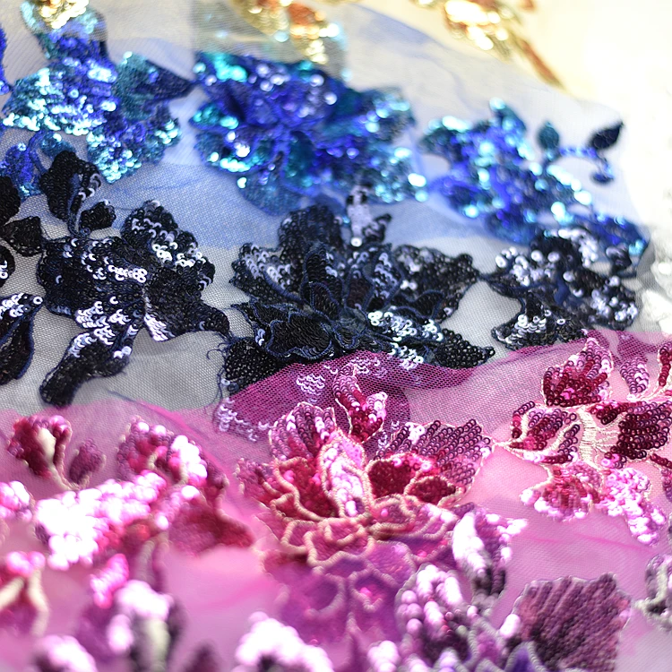 4 шт. 3D блестки аппликация вышивка кружева патчи цветы свадебные платья сделай