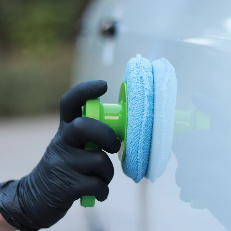 

Wax Applicator Pads 3pcs Set Green ABS Handle Car Care Products Sponge