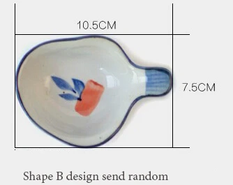 rice bowl B Японский HENGFENG Закуски Блюдо Многофункциональный Соевый соус блюдо Ручная роспись Рыба и форма морской раковины блюдо Керамика Посуда - Цвет: rice bowl B