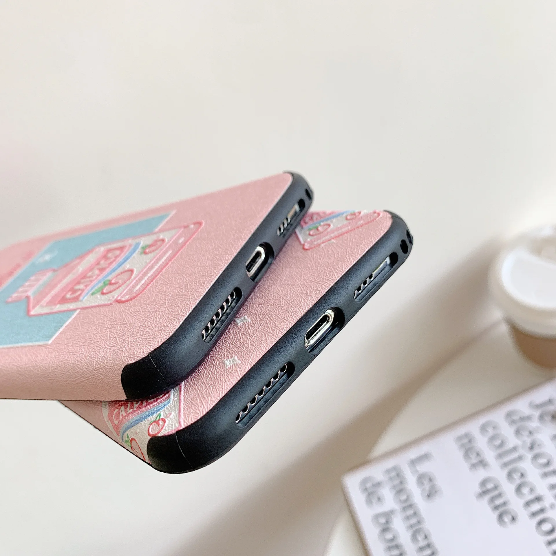 Kuutti Squishy Kawaii Peach Milk Pattern 3D Relief Phone Cases for iPhone 6 6s 7 8 Plus X XR XS Max Cover iphone plus case |