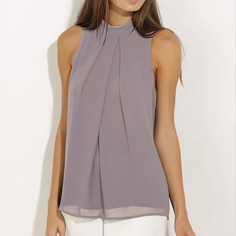 Женская шифоновая блузка без рукавов