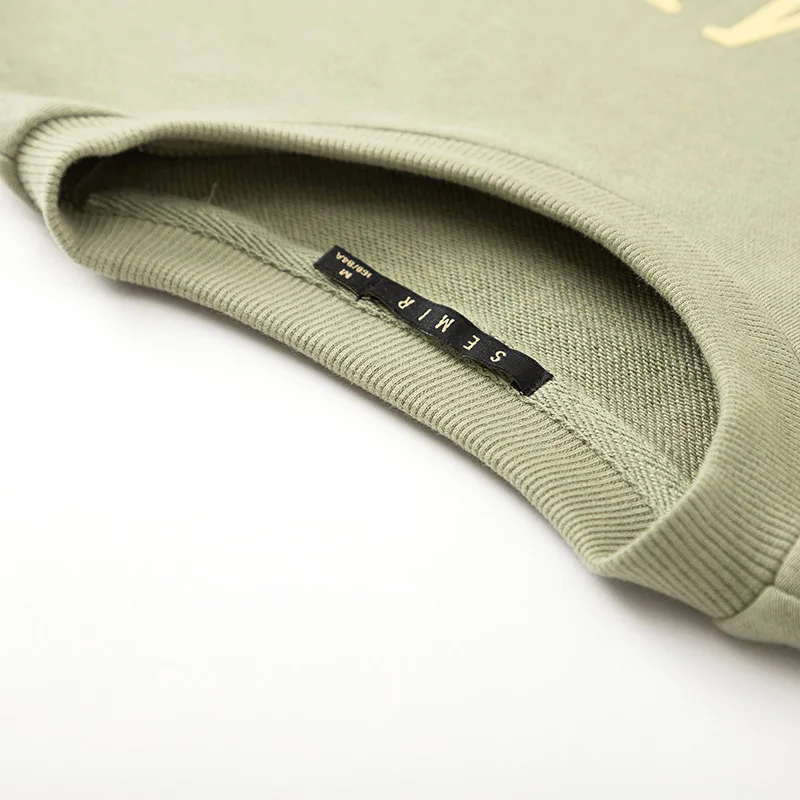 Женская свободная толстовка SEMIR хлопковый пуловер с буквенным принтом в