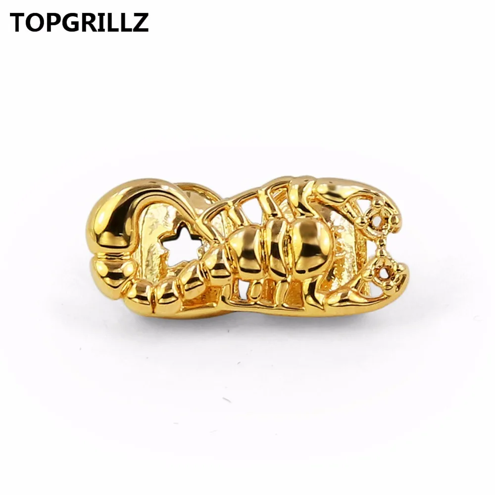 Грили для зубов TOPGRILLZ Scorpion Stinger грили золотого цвета двойная крышка скорпиона со