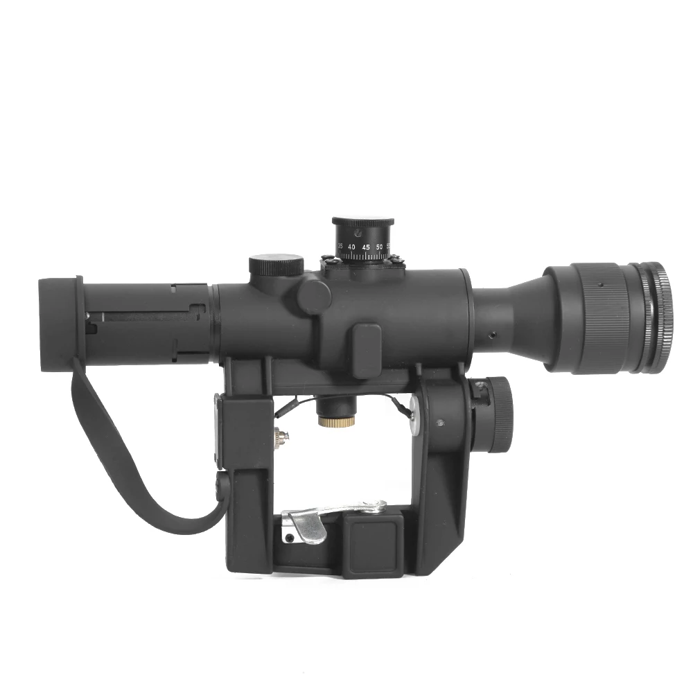 Тактический прицел LUGER SVD Dragunov Optics 4x26 красный с подсветкой красной точкой для