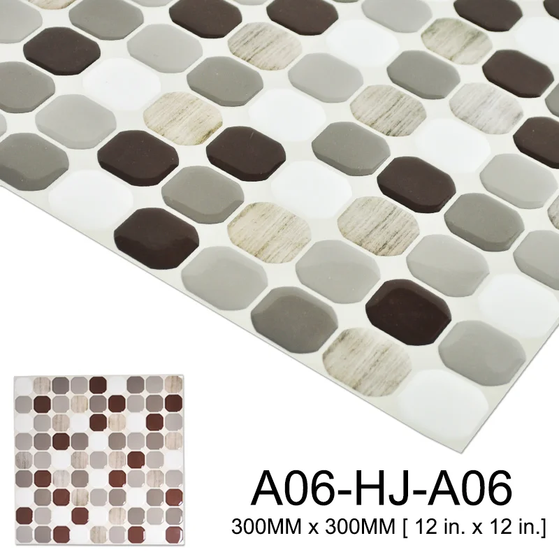 A06-HJ-A06 Kaguyahime 3D стикер на стену s 10 шт. самоклеющиеся мозаичные плитки DIY водонепроницаемые обои декор для гостиной стикер для кухни - Цвет: A06-HJ-A06