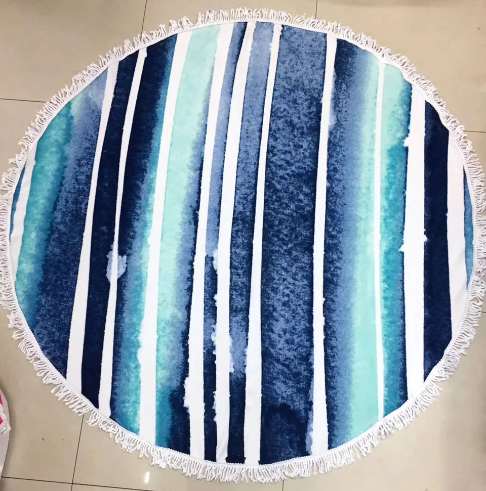 Пляжное полотенце с кисточками пляжное из микрофибры принтом|round beach towel|printed round
