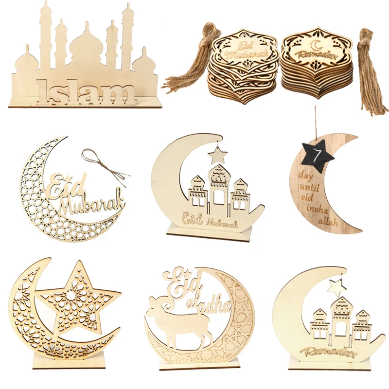 Рамадан Eid Mubarak деревянный Рамадан украшение Мубарак Луна Настенная Декорация голова оленя мусульманская фестиваль вечерние поставки