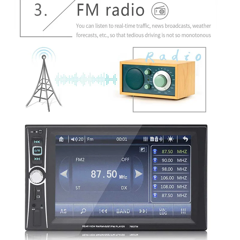 SWM радио автомобиля стерео 6 2 &quot авторадио Bluetooth Зеркало Ссылка Estereo де Авто Con