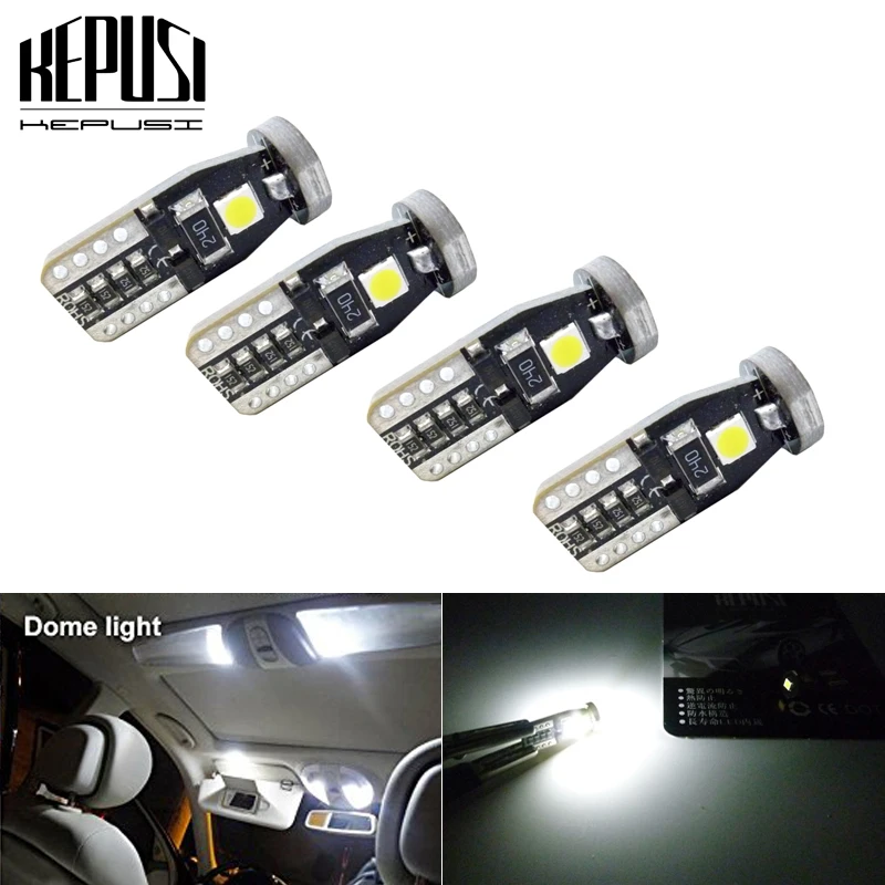 

4X Led Car Light T10 Light Bulbs Car Interior License Plate Lights Compact Wedge White For volkswagen passat Jetta6 polo MK6 MK3
