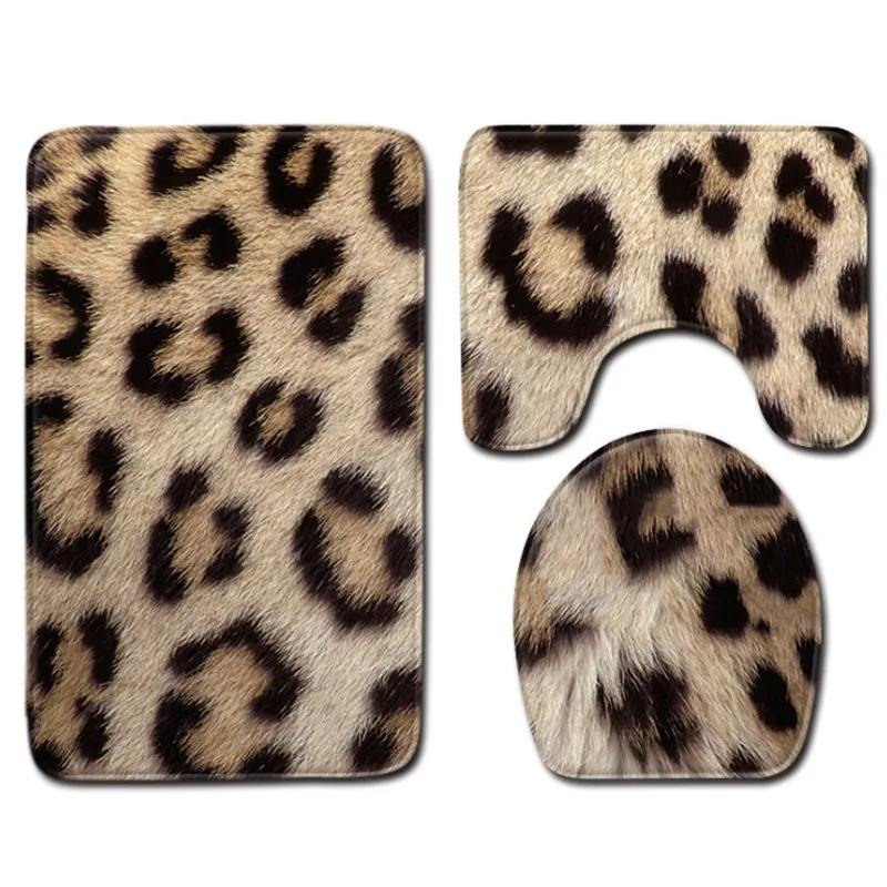 3 шт./компл. коврик для ванной с изображением животного кожи леопарда тигра