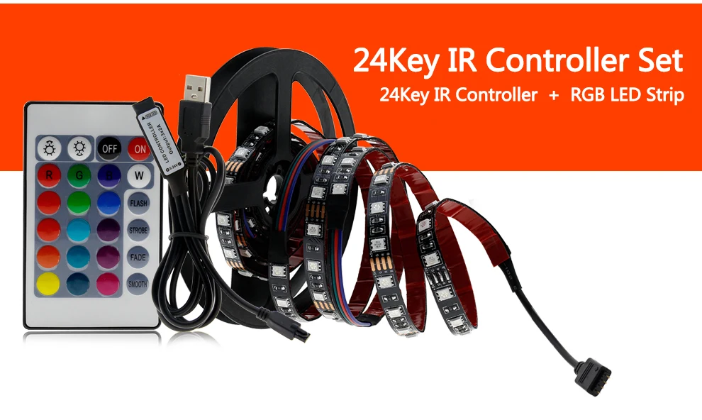 USB Светодиодная лента 5050 RGB гибкий светодиодный светильник DC5V RGB цвет сменный ТВ фоновый светильник ing