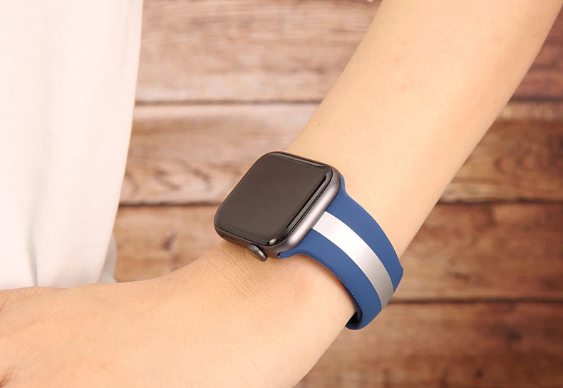 Силиконовый ремешок для Apple Watch band 44 мм 40 мм iWatch band 42 мм 38 мм спортивный ремень браслет correas Apple watch 5 4 3 2 аксессуары