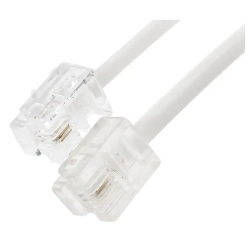 4.8ft RJ11 к RJ11 между мужчинами телефонный кабель Разъем Белый