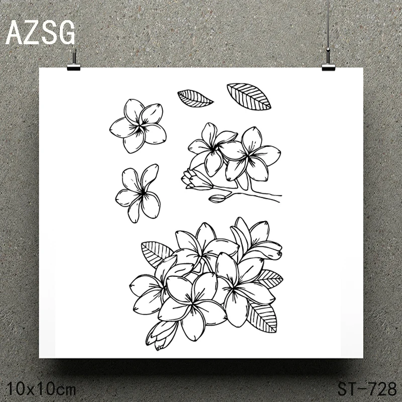 Прозрачные штампы с одинокими цветами AZSG/печать для скрапбукинга сделай