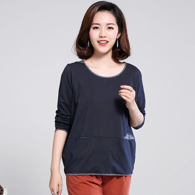 Футбола женская для среднего возраста с длинным рукавом и карманом большие