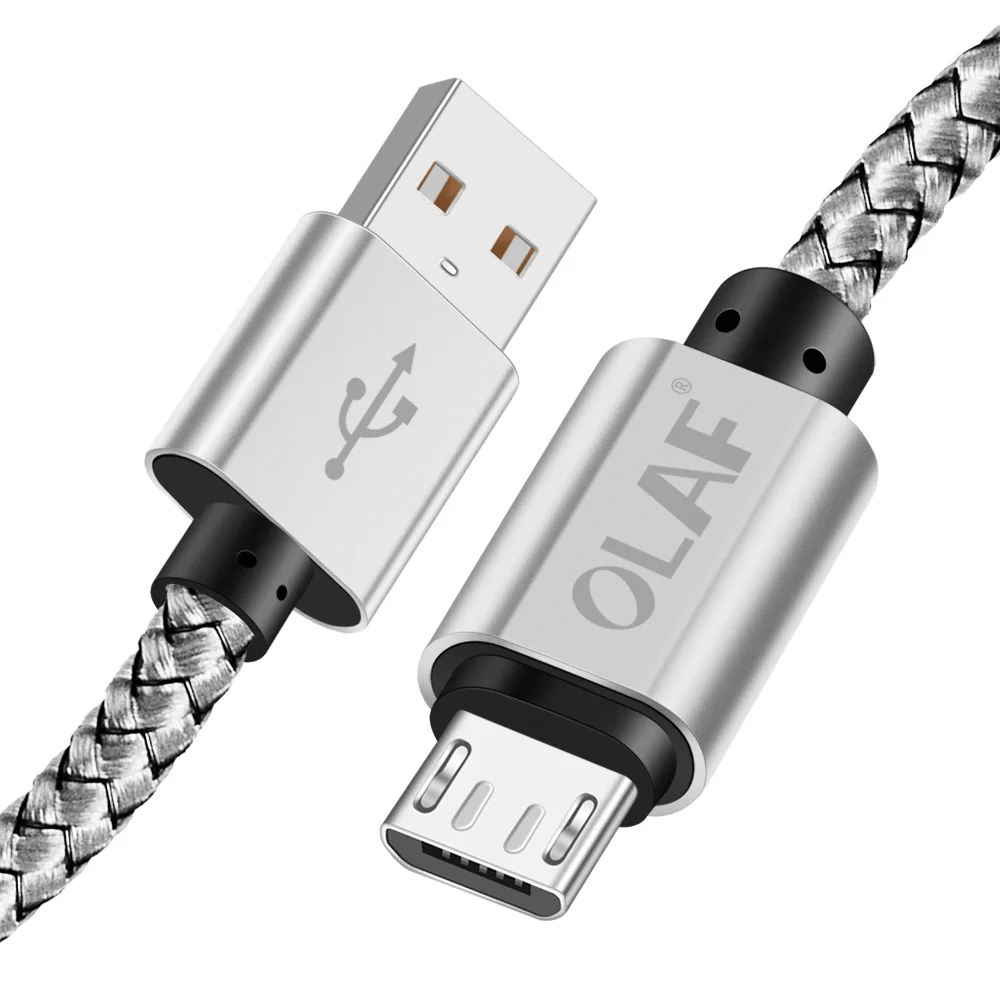 white 1 м/2 м Micro USB кабель 2A Быстрая зарядка нейлон USB синхронизация данных мобильный телефон Android адаптер зарядное устройство кабель для samsung sony htc LG - Цвет: white