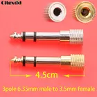 Cltgxdd 3 полюса 6,35 мм штекер к 3,5 мм гнездовой разъем аудио адаптер наушники микрофон AUX 6,3 мм до 3,5 мм конвертер