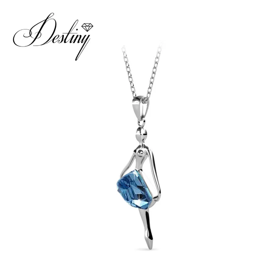 Destiny Jewellery балетки фигура кулон синий кристалл сделаны с кристаллами от Swarovski DP0723 |