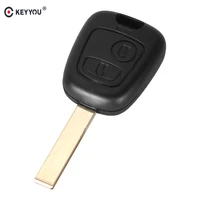 keyyou 10x 2 buttons replacement car key case shell blank with groove for citroen c2 c3 c4 c6