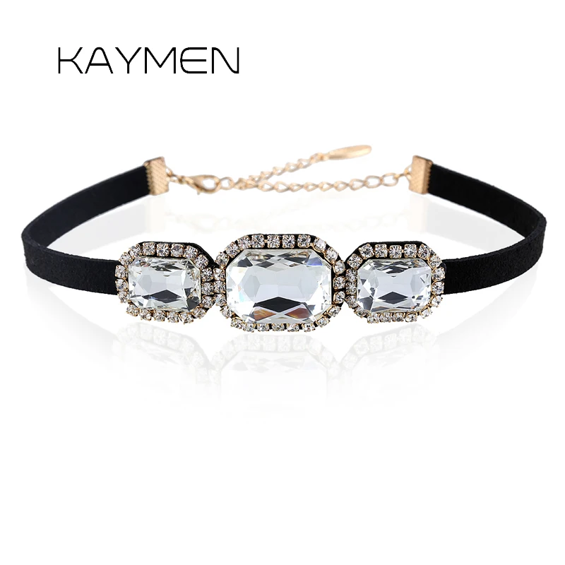 KAYMEN Новый корейский бархат инкрустированные Стразы и 3 стекло камень модные