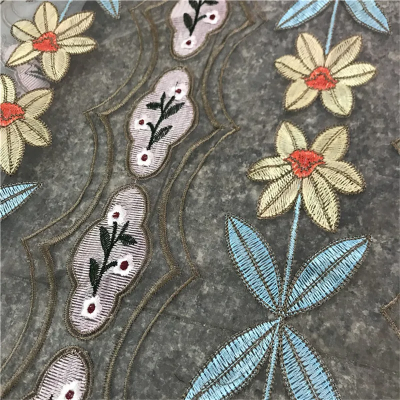 

1 Yard Modern Organza Lace Flower Embroidered Tulle Lace Fabric Mesh Lace Material Fabric Sewing On Clothing Costumes DIY Craft