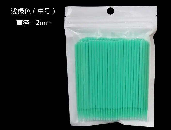 light green 20 шт одноразовые микрощетки ресницы человека расширение удаление ресниц тампон микро щетка для наращивания ресниц инструменты - Handle Color: light green