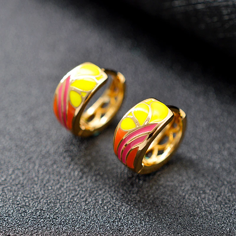 Sunny Jewelry уникальные серьги-кольца ювелирные изделия для женщин медные ювелирные изделия трехцветные геометрические серьги для свадебных ювелирных изделий