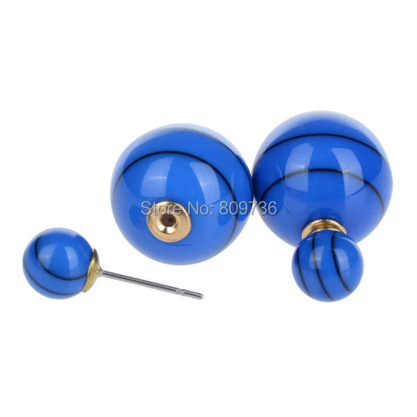 Горячая мода новый многоцветный знаменитости двойной круглый шар бусины штекер