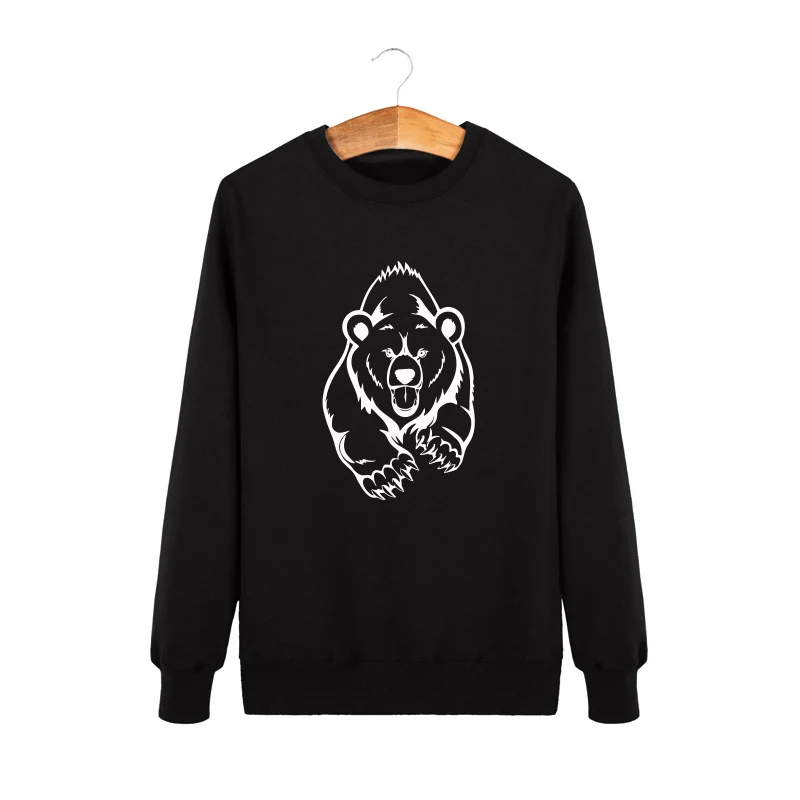 Свитшот мужской зимний с принтом бурый медведь гризли | Мужская одежда