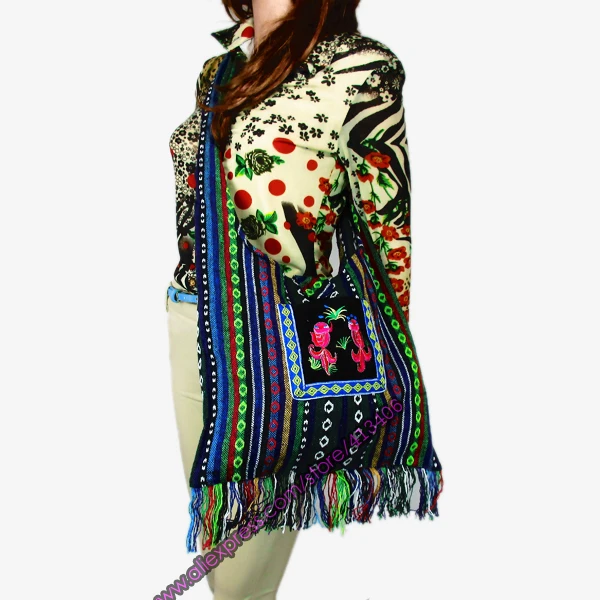 Сумка через плечо Hmong винтажная Этническая сумка мессенджер из тайского