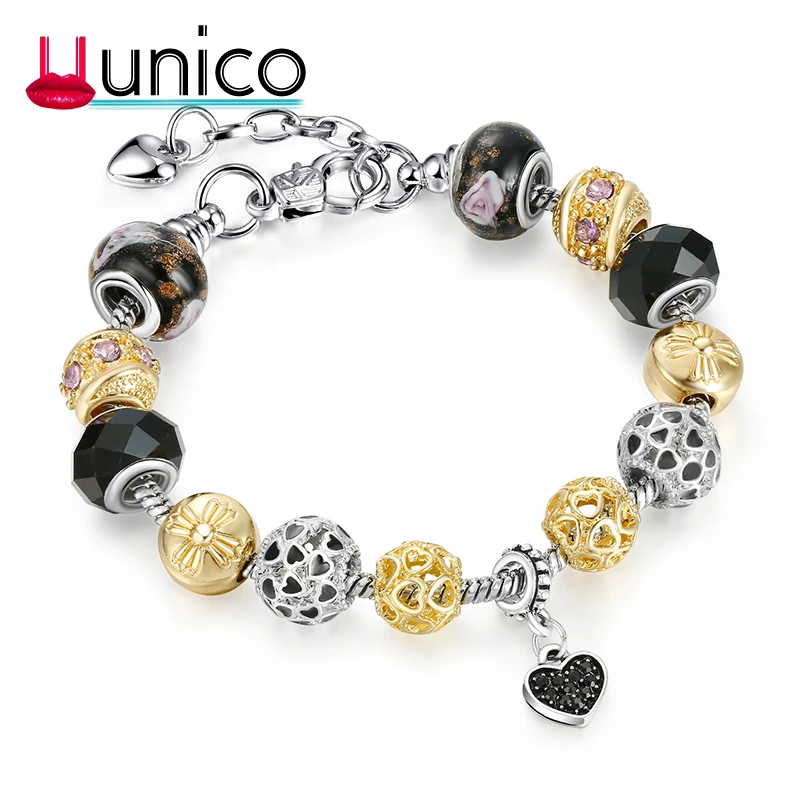 UUNICO2018 модный DIY сплава с большим отверстием из бисера браслет отправить сестры