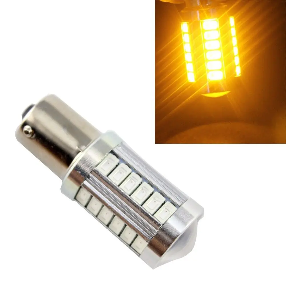 2X Янтарный RV Кемпер 1156 1141 1003 BA15S 5730 33 SMD светодиодный обратный светильник 12V |