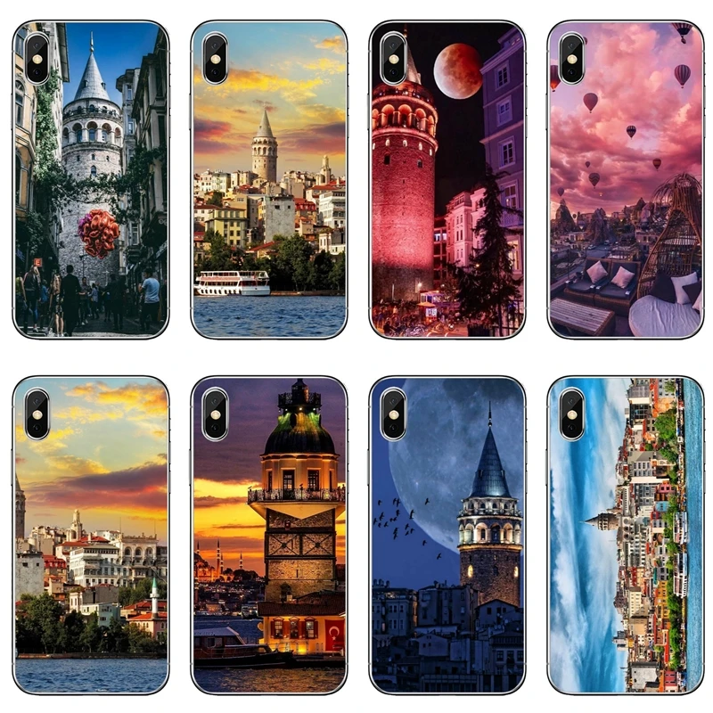 Тонкий мягкий чехол для телефона Apple iPhone X, XR, XS, Max, 8, 7, 6s, 6 plus, SE, 5S, 5c, 5, 4S, 4, Турция, пейзаж, здание, окрашено