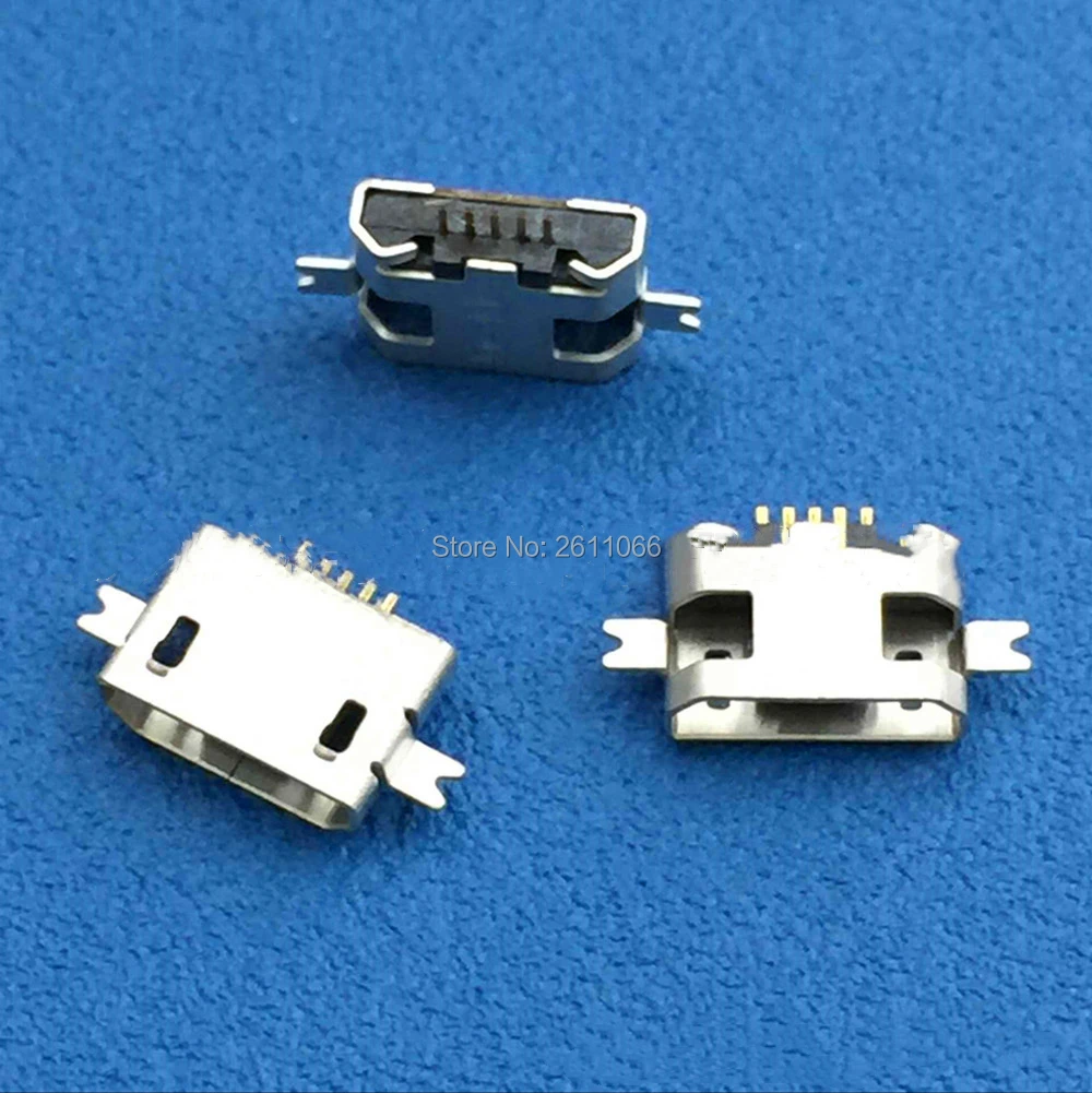 100 шт Микро разъем Тяжелая пластина 1 0 SMD 2 фута мини usb 5 P Женский планшет Зарядка