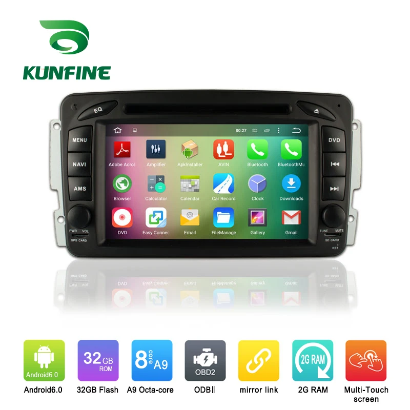 Восьмиядерный 1024*600 Android 6.0 Автомобильный DVD GPS навигации мультимедийный плеер