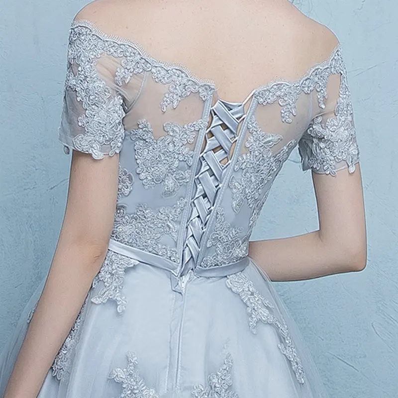 Lamya, сексуальные, высокие, низкие, элегантные вечерние платья, принцесса, vestido de festa, кружевное платье размера плюс, короткое, спереди, длинное, сзади