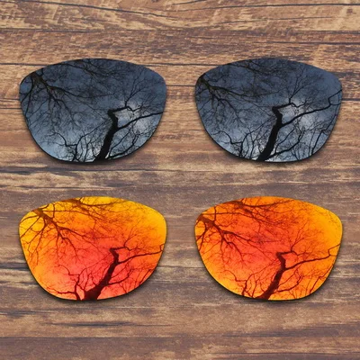 ToughAsNails поляризованные Сменные линзы для солнцезащитных очков Оукли Frogskins-несколько вариантов - Цвет линз: Black and Fire Red