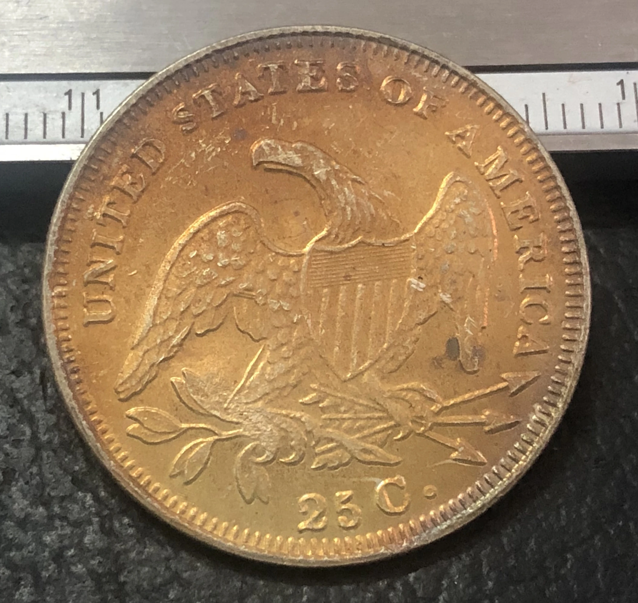 1837 закрытый бюст четверть доллара свиток на обратной стороне|Безвалютные монеты|