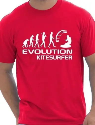 Забавная Мужская футболка Evolution Of Kitesurfer больше размера и яркости | одежда