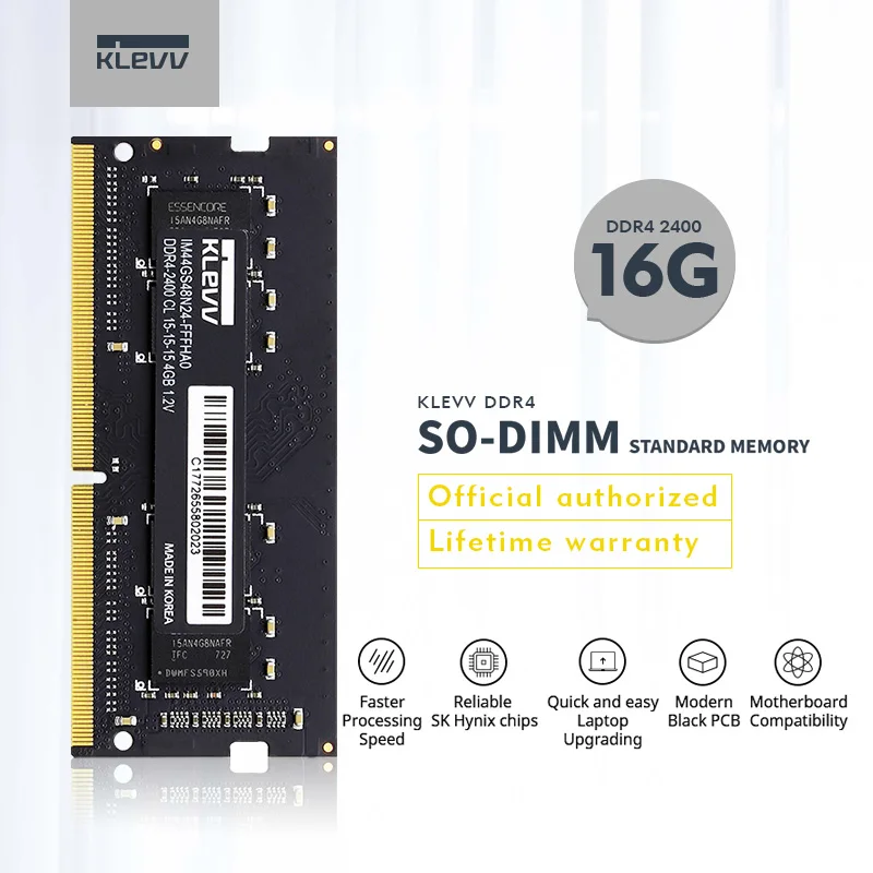 Klevv память для ноутбука 16G DDR4 2400MHz 26666Mhz DIMM ram 1 2 V Memory Stick совместимая оперативная PC4