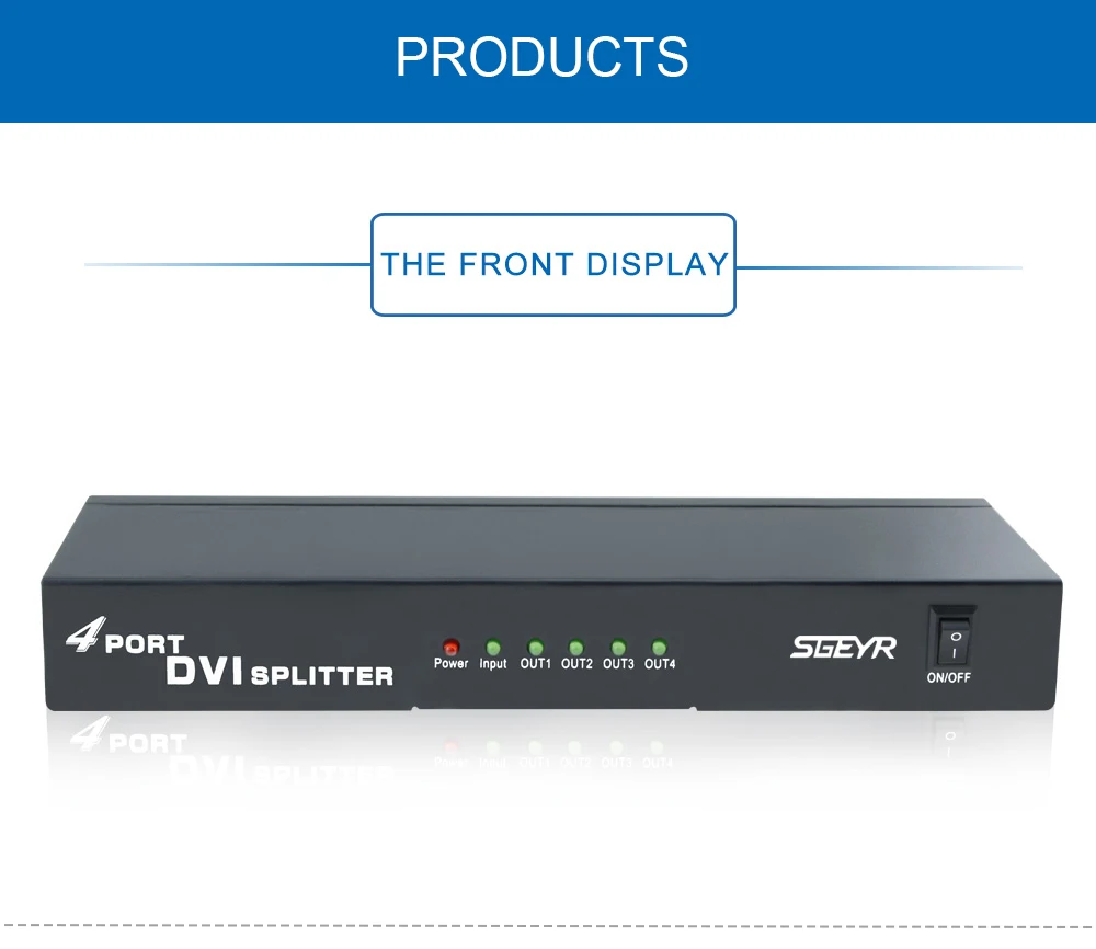 DVI разветвитель 1x4 DVI разветвитель 1 в 4 выход DVI разветвитель 1 до 4 Поддержка 1920x1200 4K 2 K/30Hz/3D up 1080P с питанием DC5V