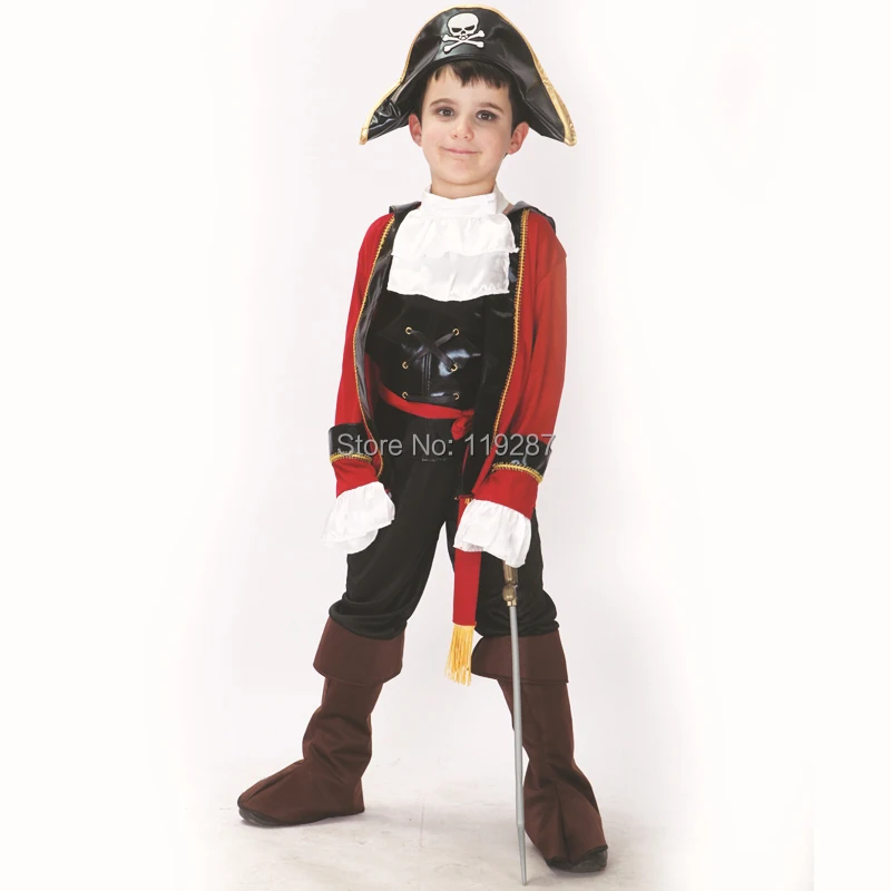 Бесплатная доставка Детский костюм пирата для косплея одежда вечевечерние