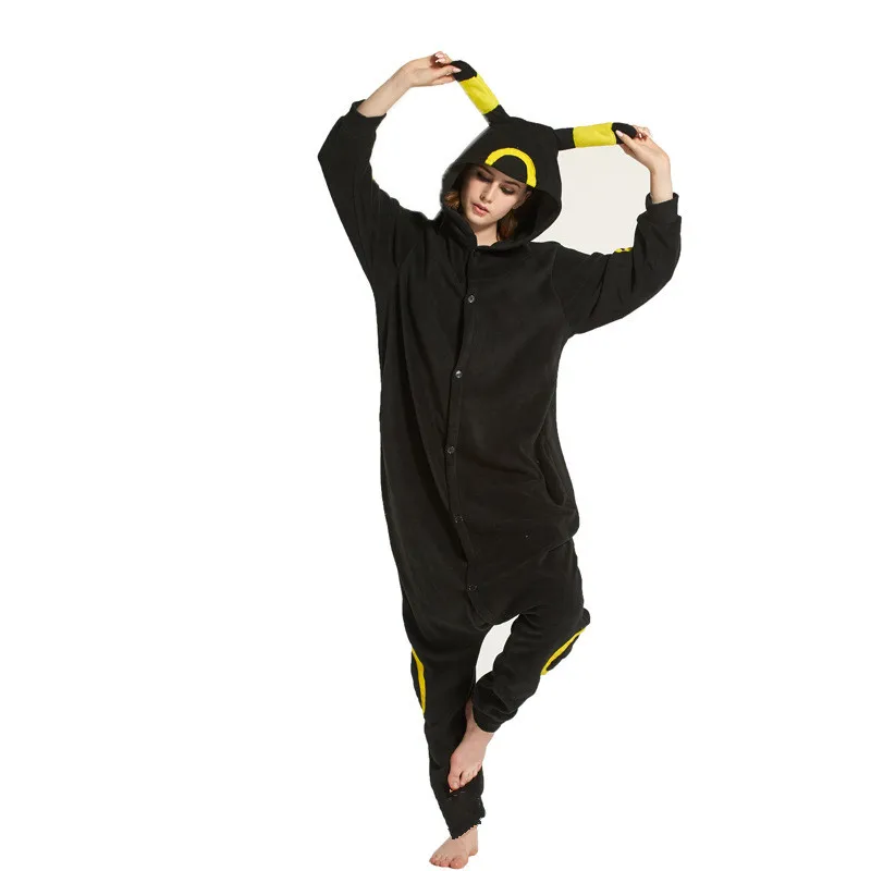 A Аниме мультфильм с покемоном Kawaii Umbreon костюмы для косплея 11 стилей пижамы для женщин, мужчин, детей, взрослых комбинезоны утолщенные пижамы - Цвет: A