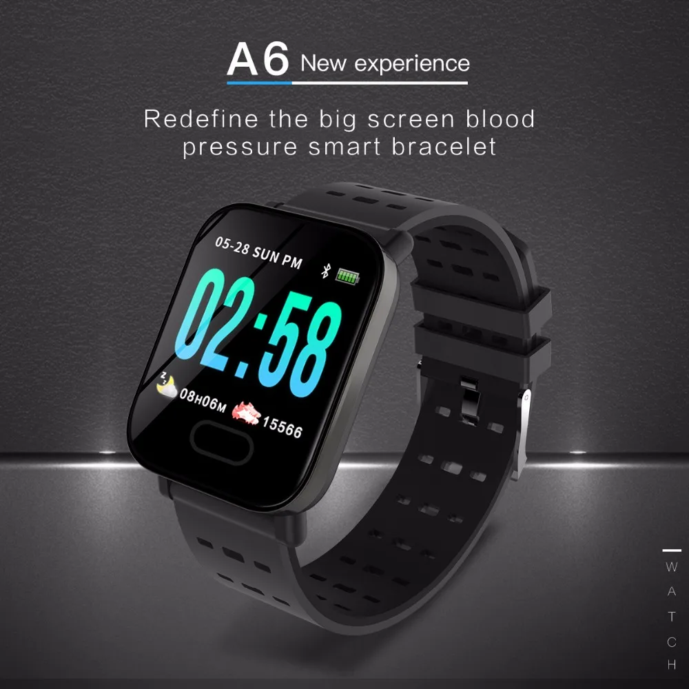 A6 умные часы кровяное Давление Фитнес трекером Smartwatch С Водонепроницаемый