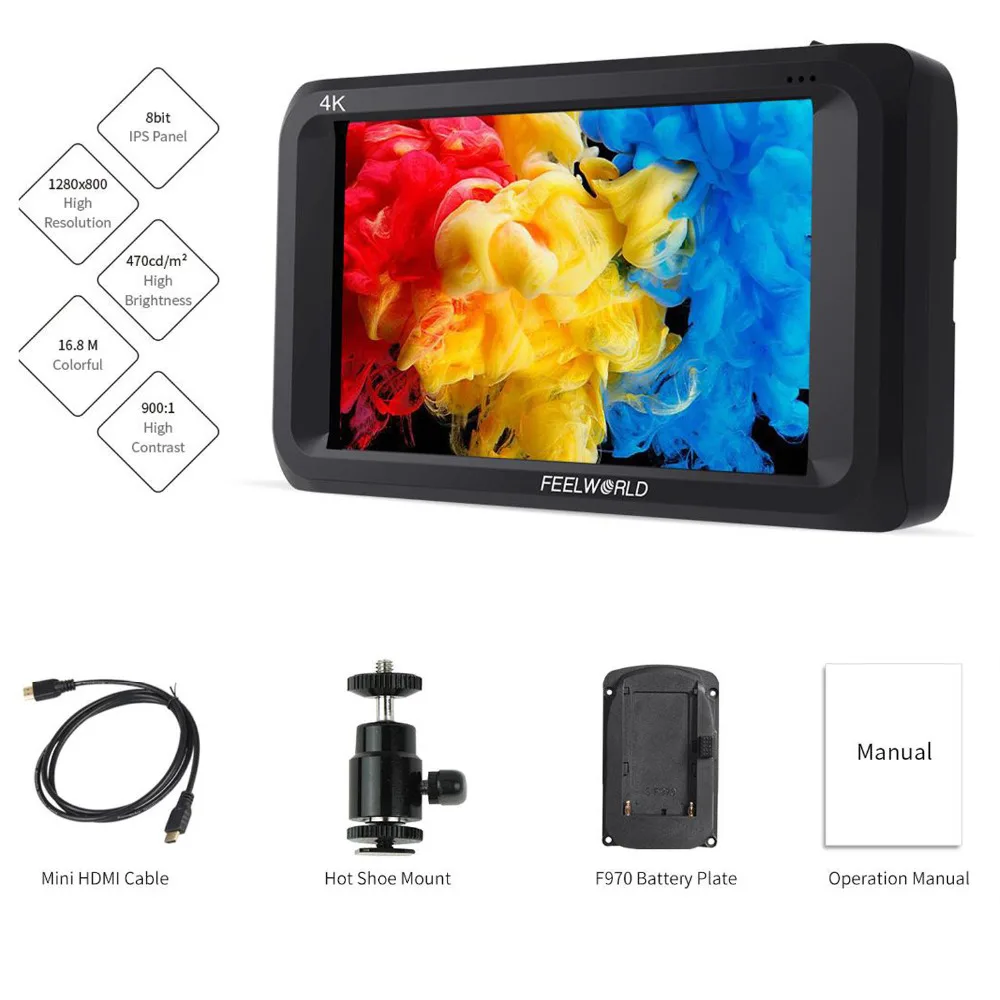 Видео монитор Feelworld для камеры Full HD экран 4 5 дюйма SDI/4K HDMI вход выход 3G-SDI видео |