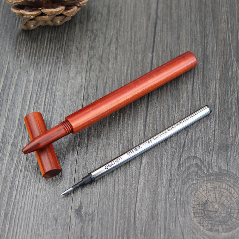 Китайская ручная деревянная ручка натуральный цвет винтовой тип цилиндрическая