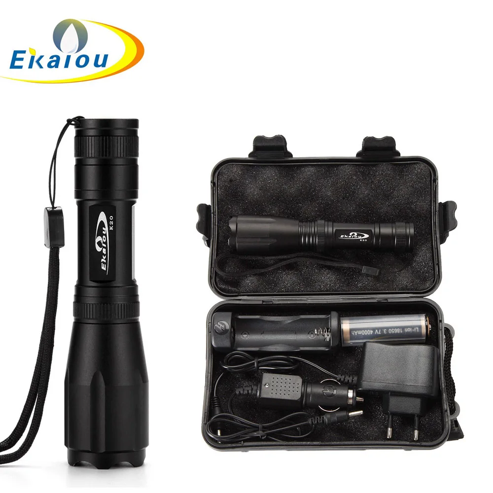 Новый водонепроницаемый светодиодный фонарик с регулируемым фокусом 5 режимов T6